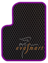 Черный EVA Smart автоковрик с фиолетовым кантом
