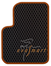 Черный EVA Smart автоковрик с коричневым кантом