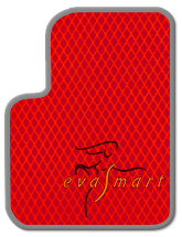 Красный EVA Smart автоковрик с серым кантом