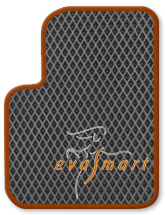 Серый EVA Smart автоковрик с коричневым кантом