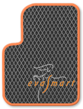 Серый EVA Smart автоковрик с оранжевым кантом